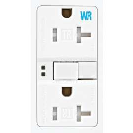 Eaton Wiring Devices TWRSGF20W GFCI Duplex Receptacle, 2 -Pole, 20 A, 125 V, Back, Side Wiring, NEMA: 5-20R, White