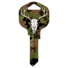 HY-KO 15005KW1-DEER Key Blank, Brass, Nickel-Plated, For: Kwikset KW1 Keyways