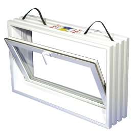 Duo-Corp 3220HOPF8 Hopper Basement Window, Glass Glass/Screen, Vinyl Frame