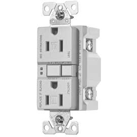 Eaton Wiring Devices TRSGF15SG-L GFCI Duplex Receptacle, 2 -Pole, 15 A, 125 V, Back, Side Wiring, NEMA: 5-15R