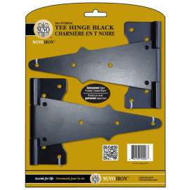 Nuvo Iron TH8BLK Tee Hinge, 8 in H Frame Leaf, Galvanized Steel