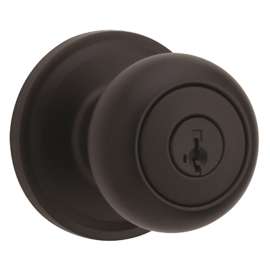 Weiser Troy Series 9GA5310-051 Entry Door Knob, 2-1/16 in Dia Knob, Matte Black