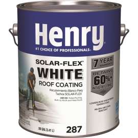 Henry HE287SF046 Elastomeric Roof Coating, White, 0.9 gal Pail, Cream