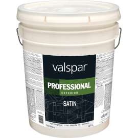 Valspar Professional 045.0012700.008 Exterior Paint, Satin, White, 5 gal