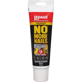 LePage No More Nails 2047902 All Purpose Adhesive, White, 177 mL Tube