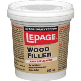 LePage 462073 Wood Filler, Solid, Tan, 500 mL Tub