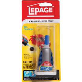 LePage 1668008 Super Glue, Gel, Clear, 4 mL Carded Bottle