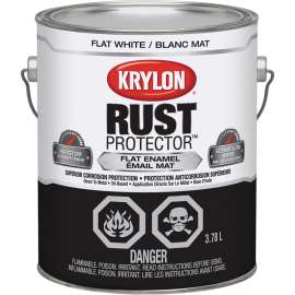 Krylon 69409 Oil-Based Enamel Paint, 3.78 l, Flat, 125 sq-ft Coverage, 100 deg F Flash, 1.38 Specific Gravity