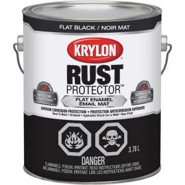 Krylon 469410000 Enamel Paint, Flat, Black, 3.78 L Pail