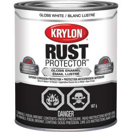 Krylon 469200000 Enamel Paint, Gloss, White, 32 oz Can
