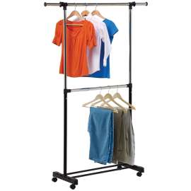 Honey-Can-Do GAR-01767 Expandable Garment Rack, 60 in W, 73 in H, Steel