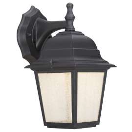 Boston Harbor WD-4AC Outdoor Wall Lantern, 120 V, 9 W, 500 K Lumens, 3000 K Color Temp, Metal Fixture, Black Fixture