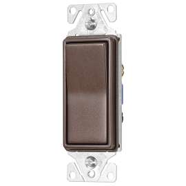 Eaton Wiring Devices 7500 7503RB-K-L Rocker Switch, 15 A, 120/277 V, 3-Way, Thermoplastic Housing Material