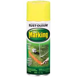 RUST-OLEUM SPECIALTY 1997830 Marking Spray Paint, Flat, Bright Yellow, 11 oz, Aerosol Can