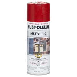 RUST-OLEUM 7256830 Spray Paint, Metallic, Apple Red, 11 oz, Aerosol Can