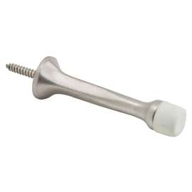 Schlage 61MB26D Door Stop, 7/8 in Dia Base, 3-1/8 in Projection, Brass, Satin Chrome