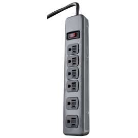 Woods 41386 Power Strip, 6 -Socket, 15 A, 120 VAC, Gray