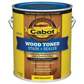 Cabot 19200 Series 140.0019204.007 Exterior Stain, Wood Toned, Heartwood, Liquid, 1 gal, Can