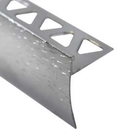 Shur-Trim ET4050HBC06 Tile Nosing, 6 ft L, Aluminum, Hammered Bright Clear