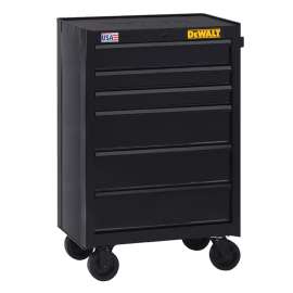DeWALT DWST22760 Rolling Tool Cabinet, 10,330 cu-in, 26-1/2 in OAW, 40-1/2 in OAH, 18 in OAD, Steel, Black, 6-Drawer