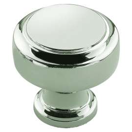 Amerock Highland Ridge Series BP55312PN Cabinet Knob, 1-3/16 in Projection, Zinc, Polished Nickel