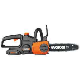 WORX WG322 Auto-Tension Chainsaw, 20 V Battery, 10 in L Bar/Chain, 3/8 in Bar/Chain Pitch, Black
