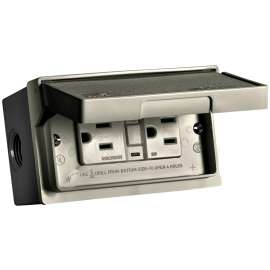 Eaton Cooper Wiring S646TWRS-GY Weatherproof Receptacle Kit, 15 A, 125 V, 1 -Gang, Gray