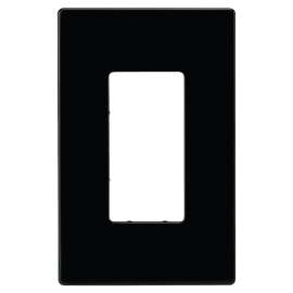 EATON PJS26BK Wallplate, 4-7/8 in L, 3-1/8 in W, 1 -Gang, Polycarbonate, Black, High-Gloss
