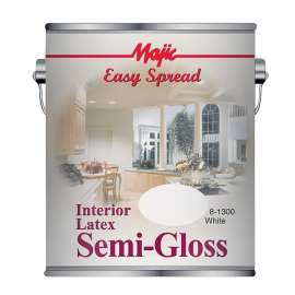Majic Paints 8-1300-1 Interior Wall Paint, Semi-Gloss, White, 1 gal Can
