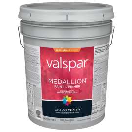 Valspar 027.0004308.008 Exterior House Paint, Semi-Gloss, Pastel Base, 5 gal Pail