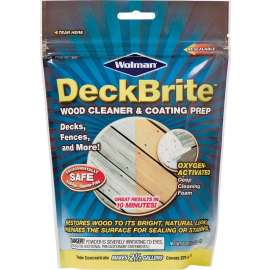 WOLMAN DeckBrite 16001 Wood Cleaner and Coating Prep, Solid, Characteristic, 1 lb, Pouch