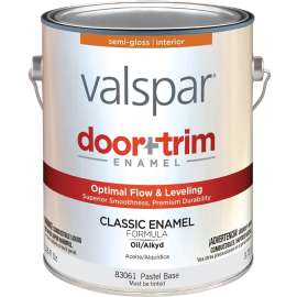 Valspar 045.0083061.007 Door and Trim Enamel, Semi-Gloss, Pastel Base, 1 gal