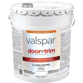 Valspar 045.0083064.008 Enamel Paint, Semi-Gloss, Clear, 5 gal