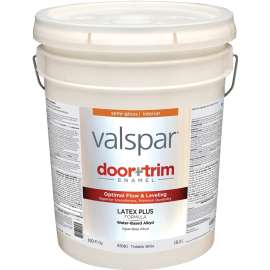 Valspar 045.0083081.008 Door and Trim Enamel, Tintable, White, 5 gal, Pail