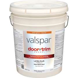 Valspar 045.0083082.008 Cabinet/Door and Trim Paint, Water Base, Semi-Gloss Sheen, Medium, 5 gal, Pail