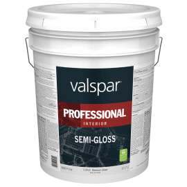 Valspar 11912 Interior Paint, Semi-Gloss, Medium Base, 5 gal Pail