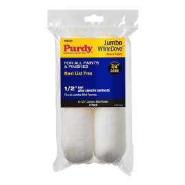 Purdy White Dove 14G626013 Jumbo Mini Roller Cover, 1/2 in Thick Nap, 6-1/2 in L, Dralon Fabric Cover
