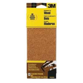 3M 19038-20-CC Sandpaper, 9 in L, 3.66 in W, Coarse, 60 Grit, Garnet Abrasive