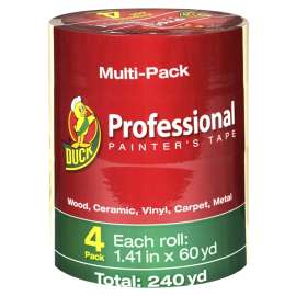 Duck Professional 1362492 Painter's Tape, 60 yd L, 1.41 in W, Beige