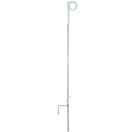 Zareba PTP39A Pigtail Step-In Fence Post, 4 ft OAH, Plastic/Steel, Silver