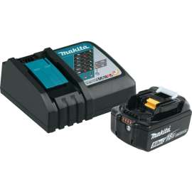 Makita BL1850BDC1 Battery and Charger Starter Pack, 18 V Output, 5 Ah, 45 min Charge, Battery Included: Yes