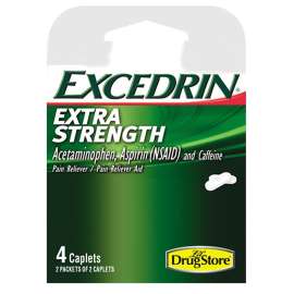Excedrin 97102 Pain Reliever, 4 CT, Tablet