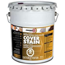 ZINSSER Cover Stain 256188 Primer, Flat, White, 18.9 L, Pail