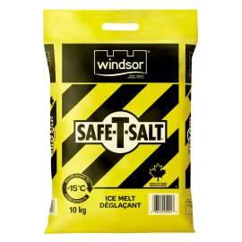 Windsor Safe-T-Salt 5021 Ice Melt, Solid, Colorless, 10 kg Bag