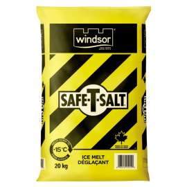 Windsor Safe-T-Salt 5022 Ice Melt, Solid, Colorless, 20 kg Bag