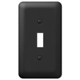 Amerelle Devon 935TBK Wallplate, 5 in L, 2-13/16 in W, 1 -Gang, Steel, Black