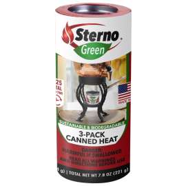 Sterno 20602 Cooking Fuel, 2.5 oz Can, 45 min Burn Time