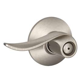 Schlage Sacramento Series F40VSAC619 Privacy Door Lever, 5-3/8 in L Lever, Metal, Satin Nickel