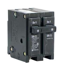 EATON BR21K Circuit Breaker, BR, 15 A, 2 -Pole, 120/240 V, Plug Mounting
