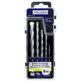 Vulcan Percussion Drill Bit Set, 1/8 - 3/8 In, 5 Pieces, Carbide
